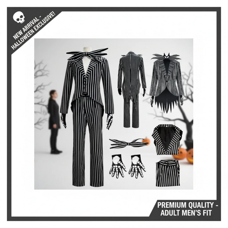 Anime Cosplay Youtube Shorts - ▓2026Men's Jack Skellington Cosplay Costume Set