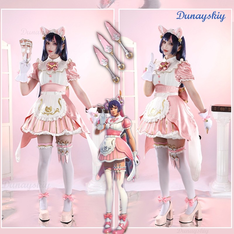 Halloween Party Pink Outfits O - Anime Cosplay Pink recension och pris